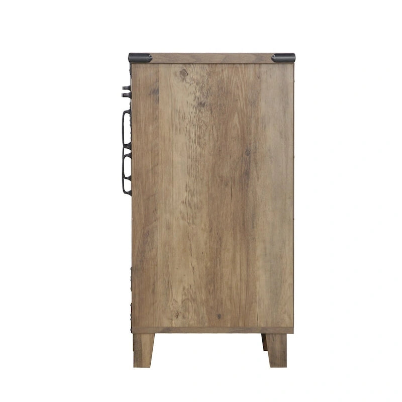 Bahut classeur rustique en chêne quatre portes Oxford - 64,7 l x 15,8 P x 29,7 H