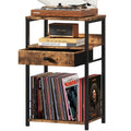Meuble pour tourne-disque avec rangement pour vinyles – 15,7x11,8x27,6